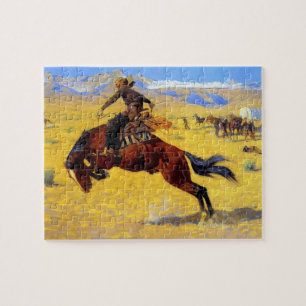 Frederic Remington Art “A Cold Morning on the Rang Jigsaw Puzzle