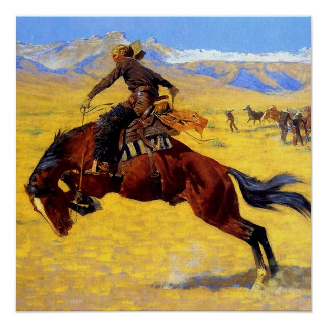 Frederic Remington Art “A Cold Morning on the Rang Poster (Front)