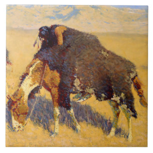 Frederic Remington Art Indians Simulating Buffalo Tile