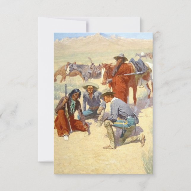 Frédéric Remington Art Occidental "Une carte dans  (Devant)