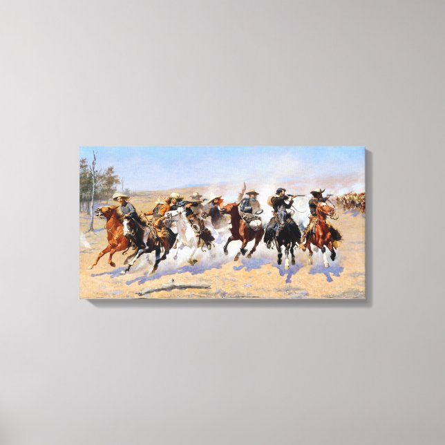 Frederic Remington Dash for the Timber Canvas Print (Front)