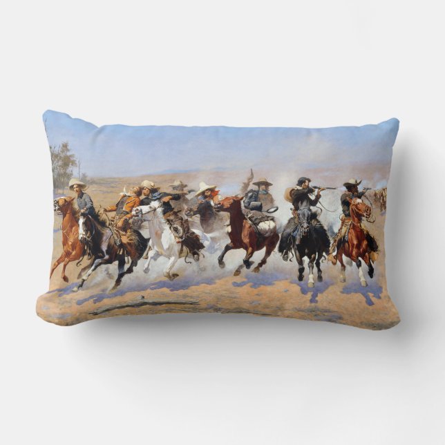 Frederic Remington Dash for the Timber Lumbar Pillow (Front)
