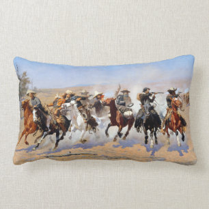 Frederic Remington Dash for the Timber Lumbar Pillow
