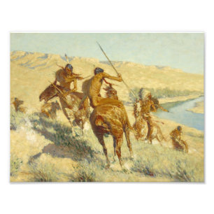 Frederic Remington - Episode of the Buffalo Gun Photo Print
