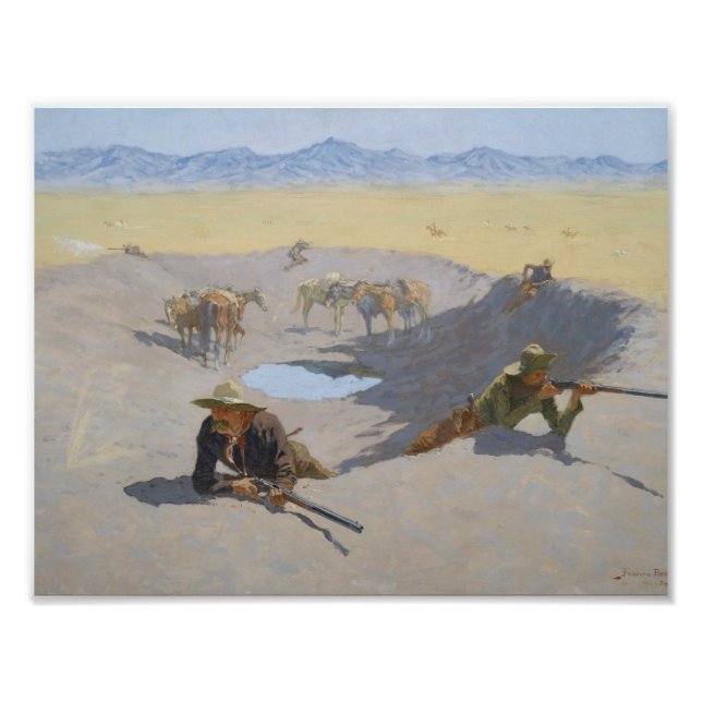 Frederic Remington - Fight for the Waterhole Photo Print (Front)