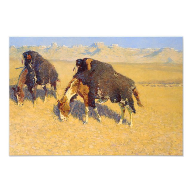 Frederic Remington - Indians Simulating Buffalo Photo Print (Front)