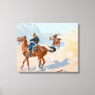 Frederic Remington - The Advance-Guard, or The Mil Canvas Print