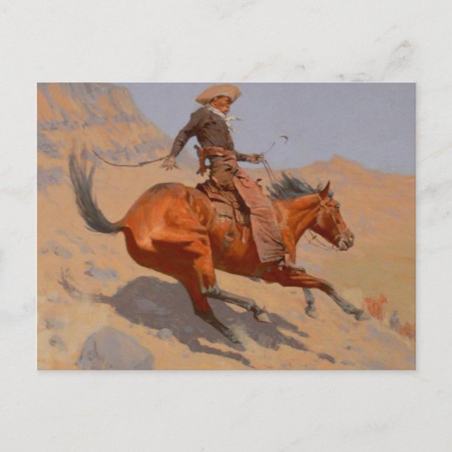 Frederic Remington - The Cowboy Postcard (Front)