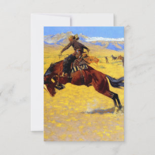 Frederic Remington Western Art “A Cold Morning” Thank You Card