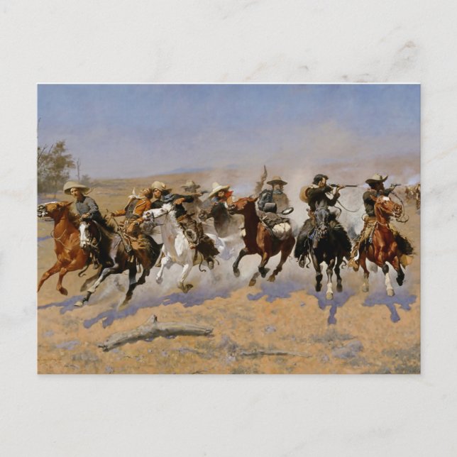 Frederic Remington Western Art “Dash For The Timbe Postcard (Front)