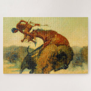 Frederic Remington Western Art “Episode – Buff Jigsaw Puzzle