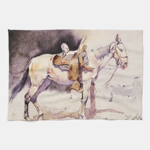 Frederic Remington Western Art Mexican Pony Kitchen Towel