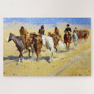 Frederic Remington Western Art “Pony Tracks” Jigsaw Puzzle