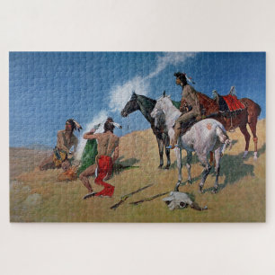 Frederic Remington Western Art “Smoke Signals” Jigsaw Puzzle