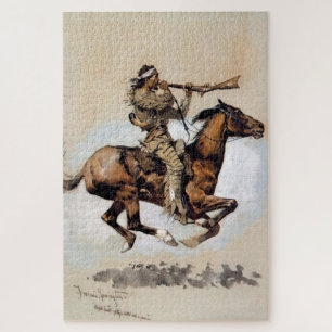 Frederic Remington Western Art “Spitting Bullets” Jigsaw Puzzle