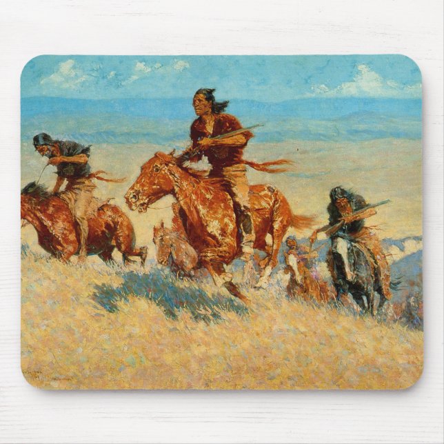 Frederic Remington's The Buffalo Runners (1909) Mouse Pad (Front)