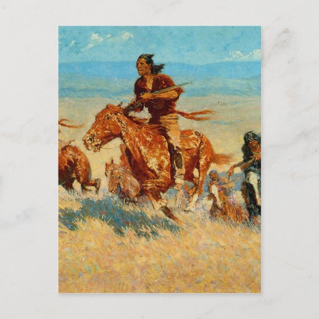 Frederic Remington's The Buffalo Runners (1909) Postcard (Front)