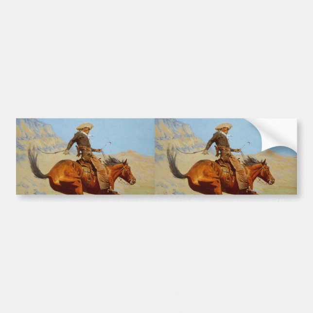 Frederic Remington's The Cowboy (1902) Bumper Sticker (Front)