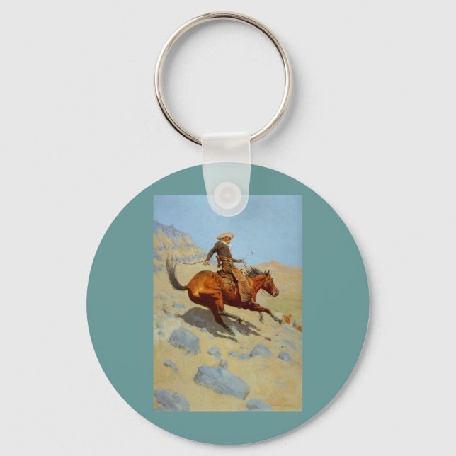 Frederic Remington's The Cowboy (1902) Keychain (Front)