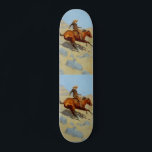 Frederic Remington's The Cowboy (1902) Skateboard<br><div class="desc">A classic artwork that has passed into the public domain and makes wonderful gifts and other products. An iconic image, the pose here is one of those most associated with Remington. He was one of the first to perfect the painting of riders on horses in motion such as seen here.Remington...</div>