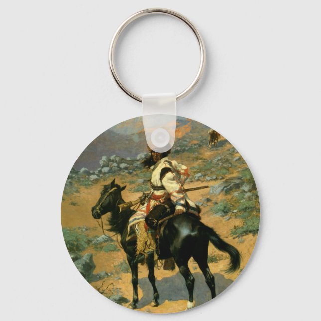 Frederic Remington's The Indian Trapper (1889) Keychain (Front)