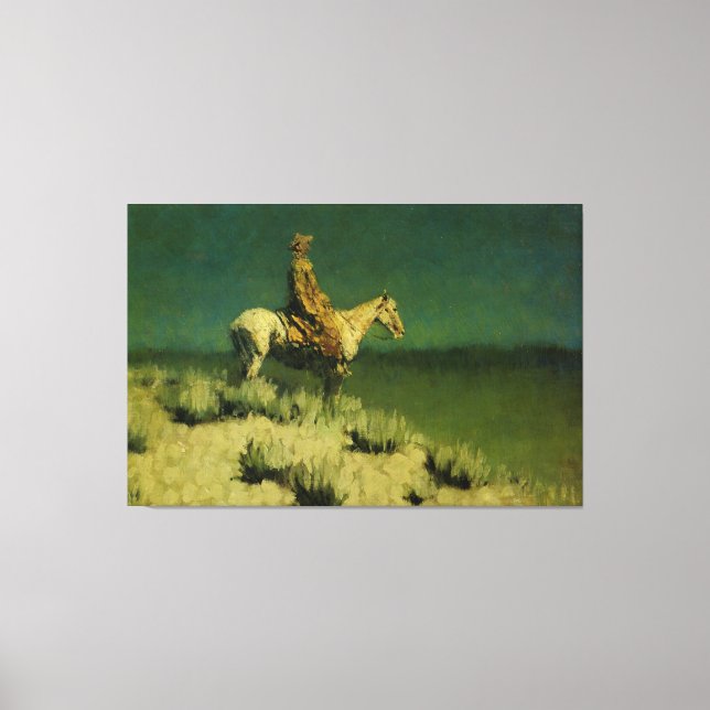 Frederic Remington's The Night Herder (circa 1908) Canvas Print (Front)