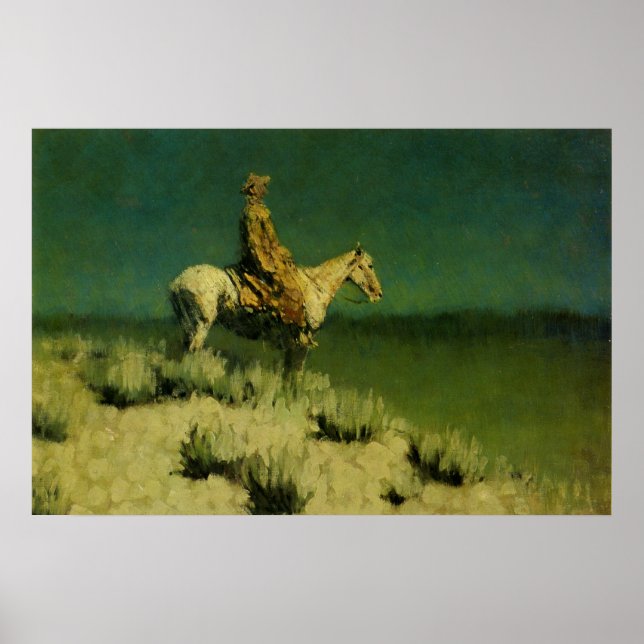 Frederic Remington's The Night Herder (circa 1908) Poster (Front)