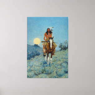 Frederic Remington's The Outlier 1909 Canvas Print