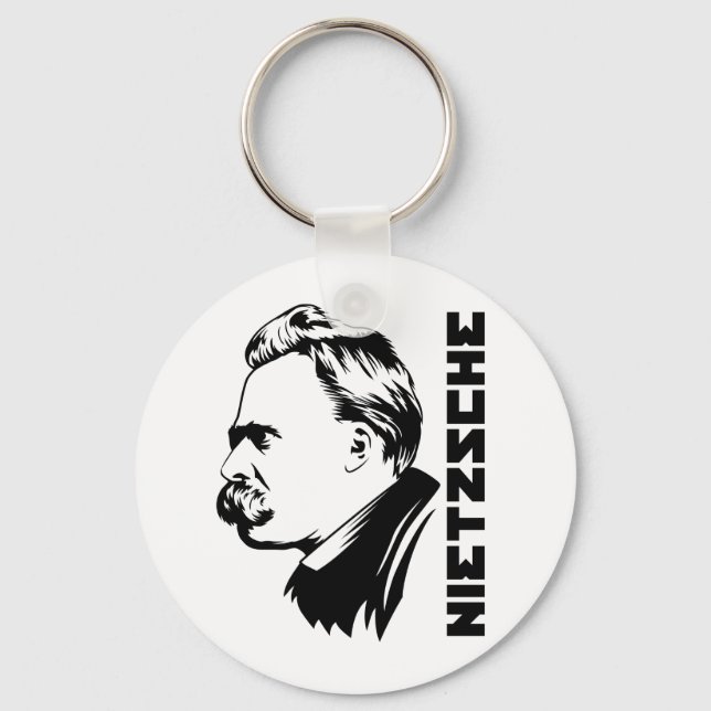 Frederich Nietzsche Portrait Keychain (Front)