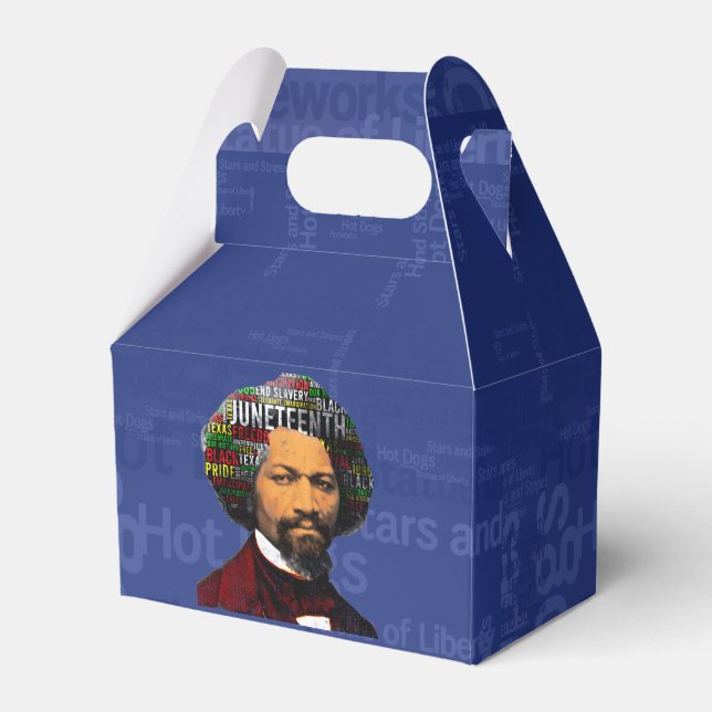 Frederick Douglass c1860s, Juneteenth Word Cloud Favor Box (Front Side)