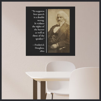 Frederick Douglass Censorship Quote Black History  Poster