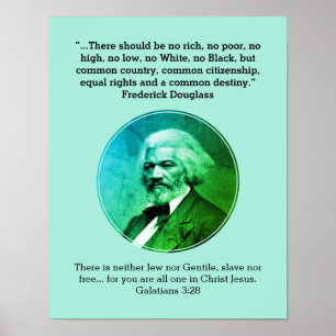 FREDERICK DOUGLASS No Rich No Poor Custom BLUE Poster