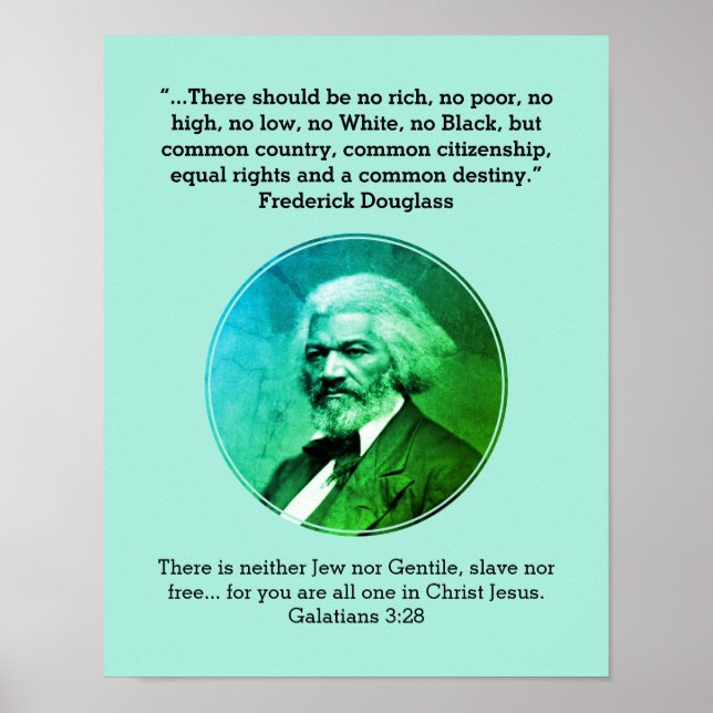 FREDERICK DOUGLASS | No Rich No Poor Custom BLUE Poster (Front)