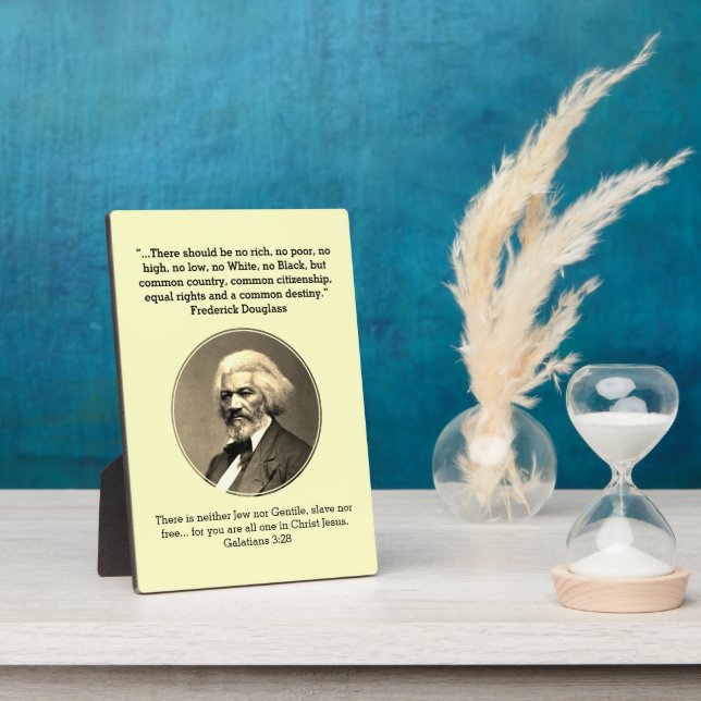 FREDERICK DOUGLASS | No Rich No Poor Custom CREAM Plaque (Side)