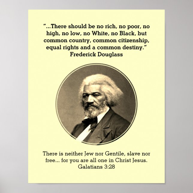 FREDERICK DOUGLASS | No Rich No Poor Custom CREAM Poster (Front)