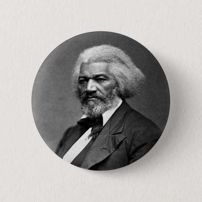 Frederick Douglass Portrait by George K. Warren 2 Inch Round Button (Front)