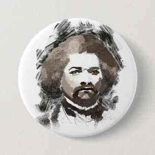 Frederick Douglass Watercolor Painting Portrait 3 Inch Round Button