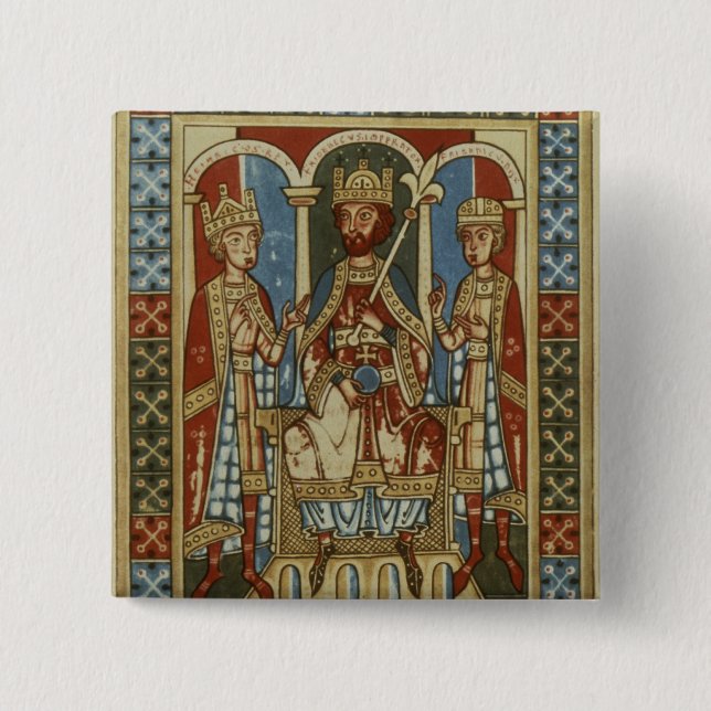 Frederick I with his two sons 2 Inch Square Button (Front)