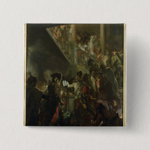 Frederick II the Great, in Lissa, Bonsoir 2 Inch Square Button