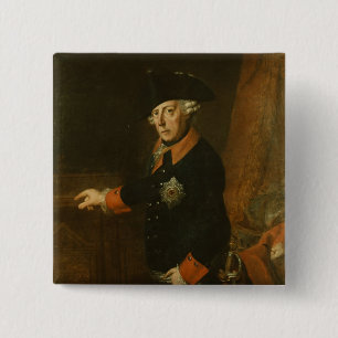 Frederick II The Great of Prussia, c.1763 2 Inch Square Button