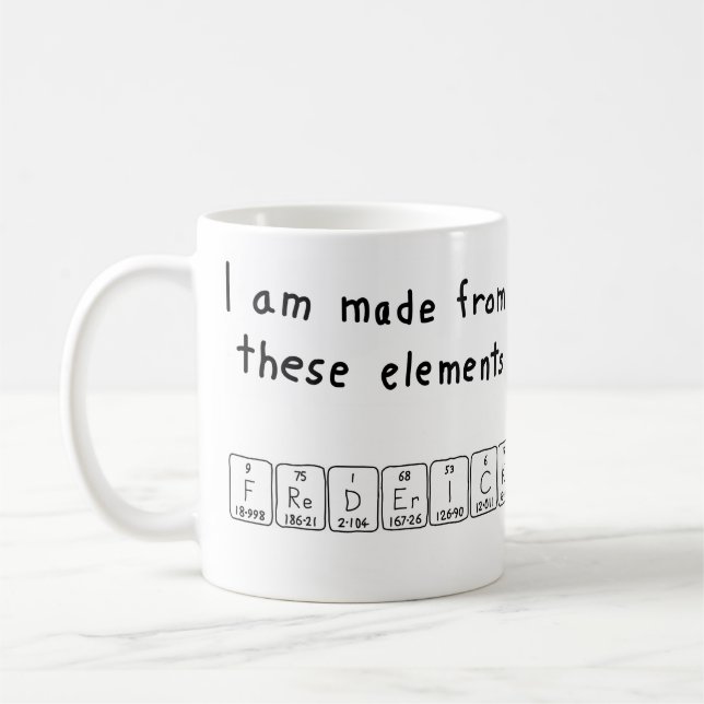 Frederick periodic table name mug (Left)