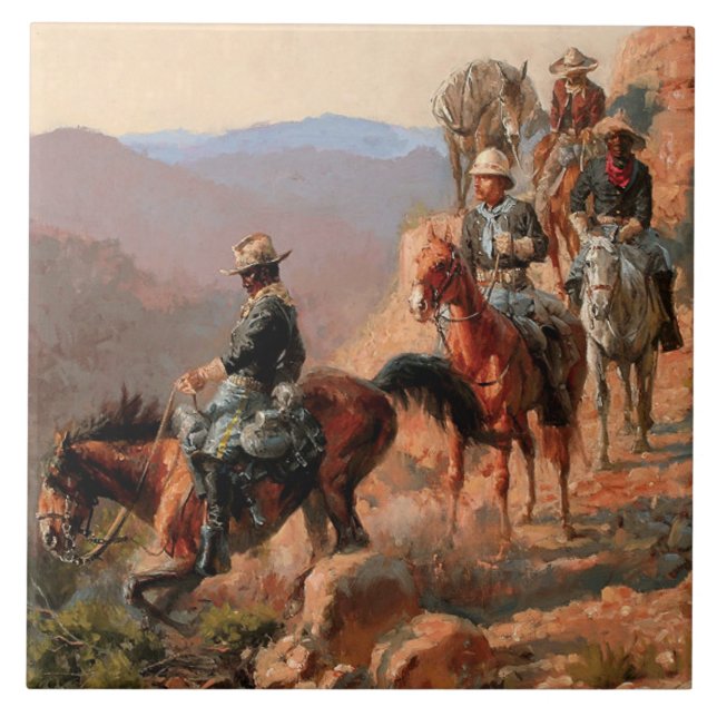 Frederick Remington “With the 10th Cavalry" Tile (Front)