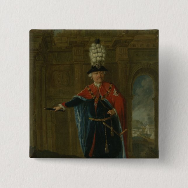 Frederick the Great dressed in the costume 2 Inch Square Button (Front)