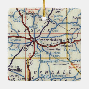 Fredericksburg TX 1955 Ceramic Ornament