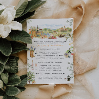 Fredericksburg TX Bachelorette Weekend Itinerary Invitation