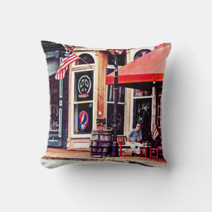 Fredericksburg VA - Outdoor Cafe Throw Pillow