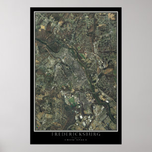 Fredericksburg Virginia From Space Satellite Map Poster