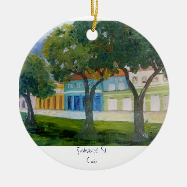 , Frederiksted, St. Croix Ceramic Ornament (Front)