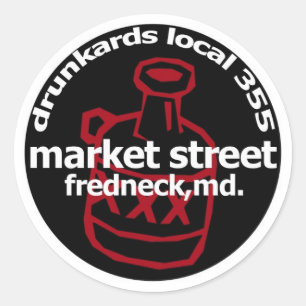 Frednecks Drunkard Decal (sheet of 6) Classic Round Sticker