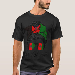 Free Afghanistan Women Messy Bun Save Kabul Afghan T-Shirt